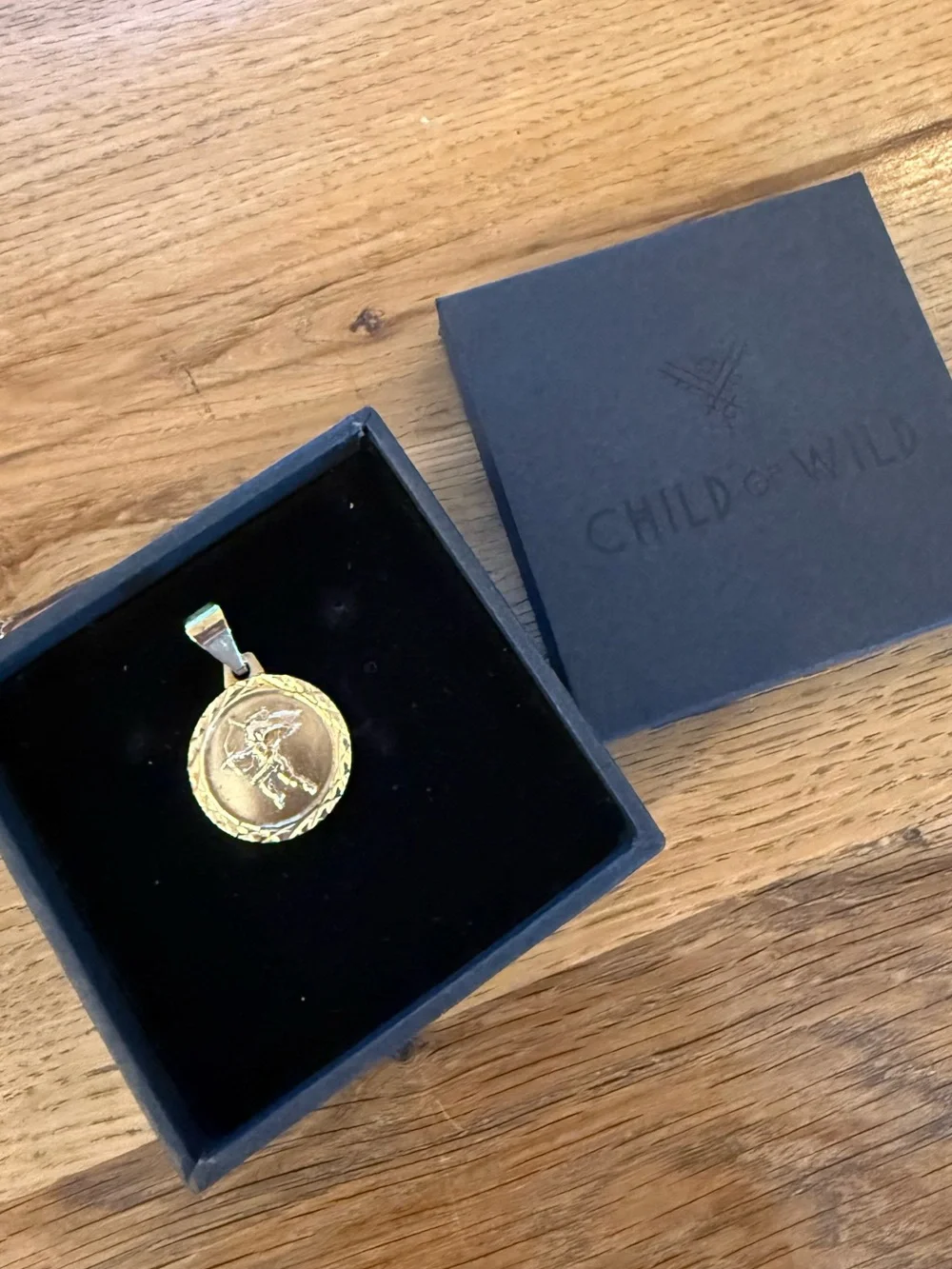 Child of Wild Gold Cupid Medallion Charm/Pendant